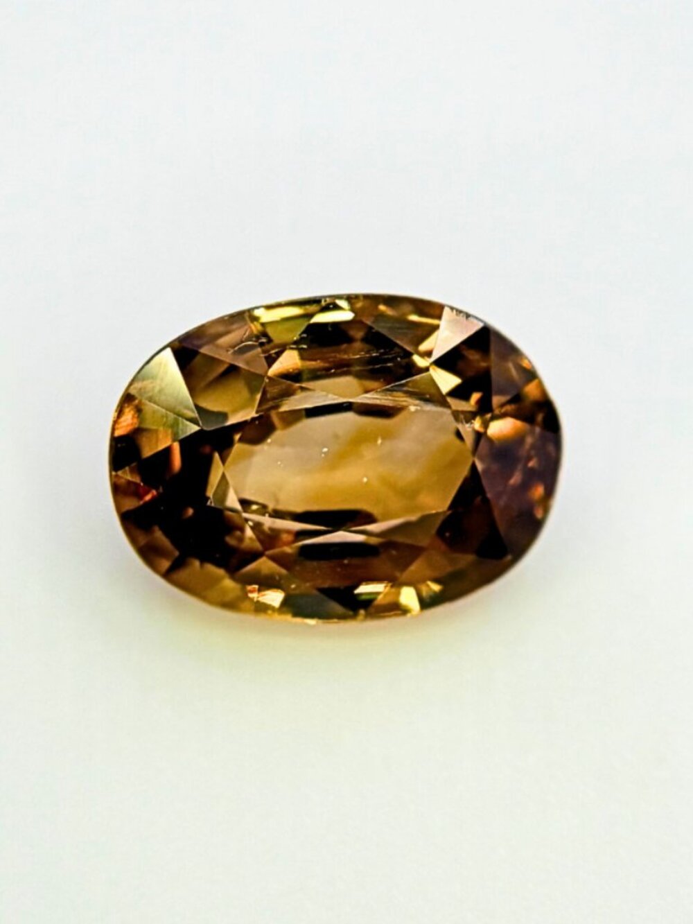 Loose Imperial Zircon Gemstone Jewelry Making Supply 2.76ct Oval Cognac Gold
